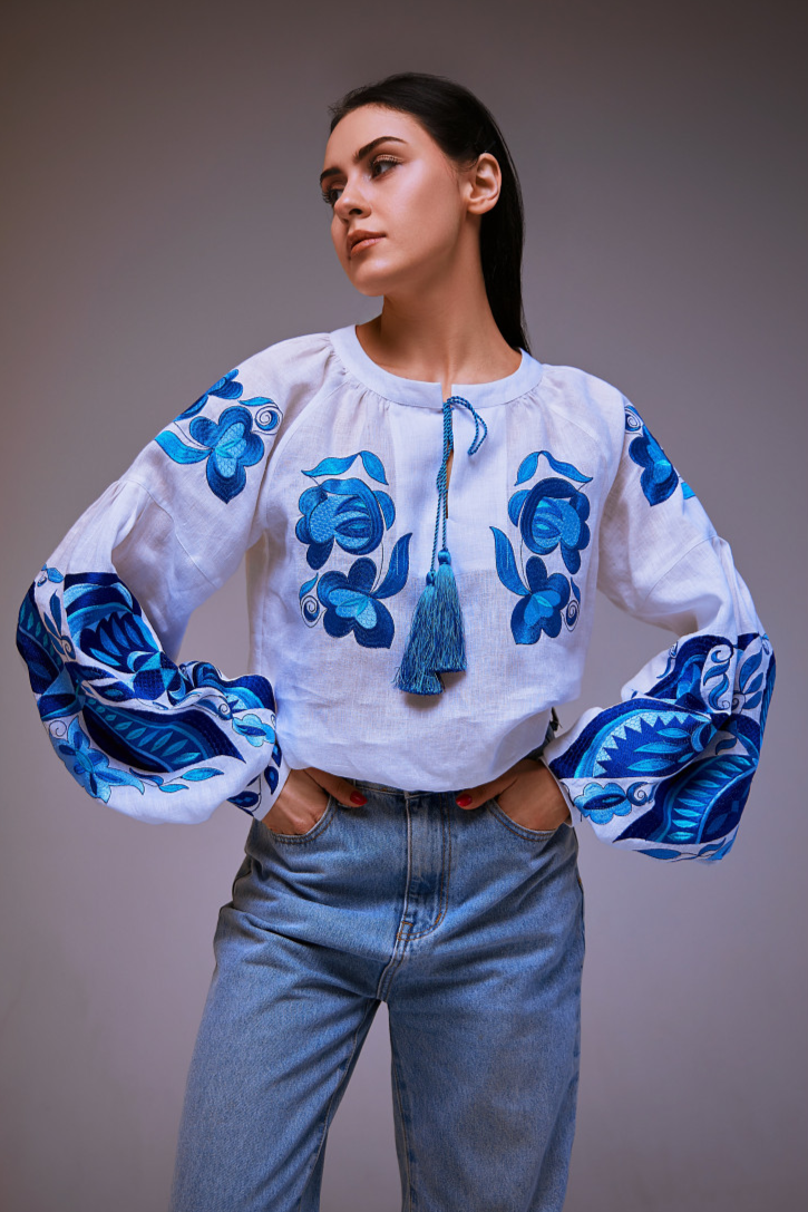 Blouse "Dana" with Embroidered Birds