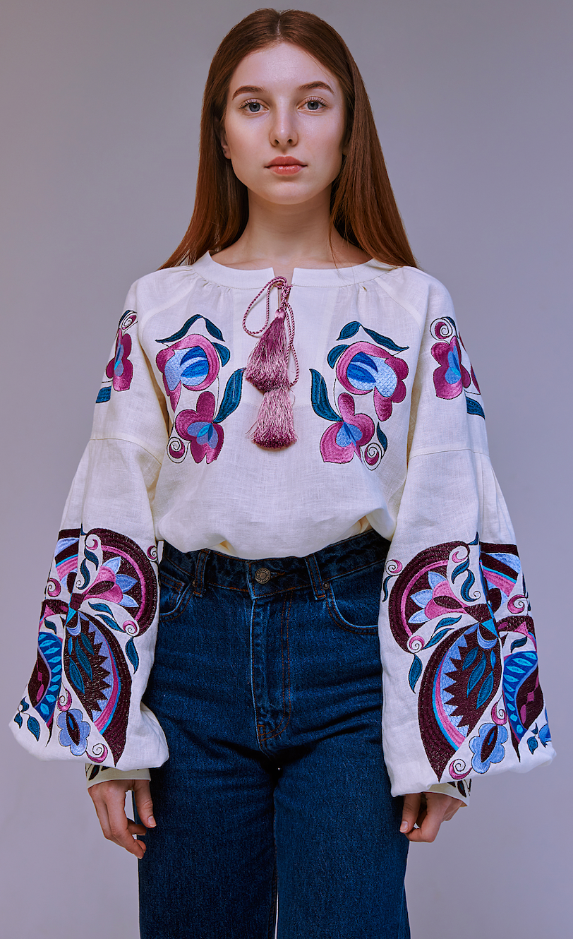 Blouse "Dana" with Embroidered Birds