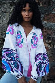 Blouse "Dana" with Embroidered Birds