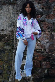 Blouse "Dana" with Embroidered Birds