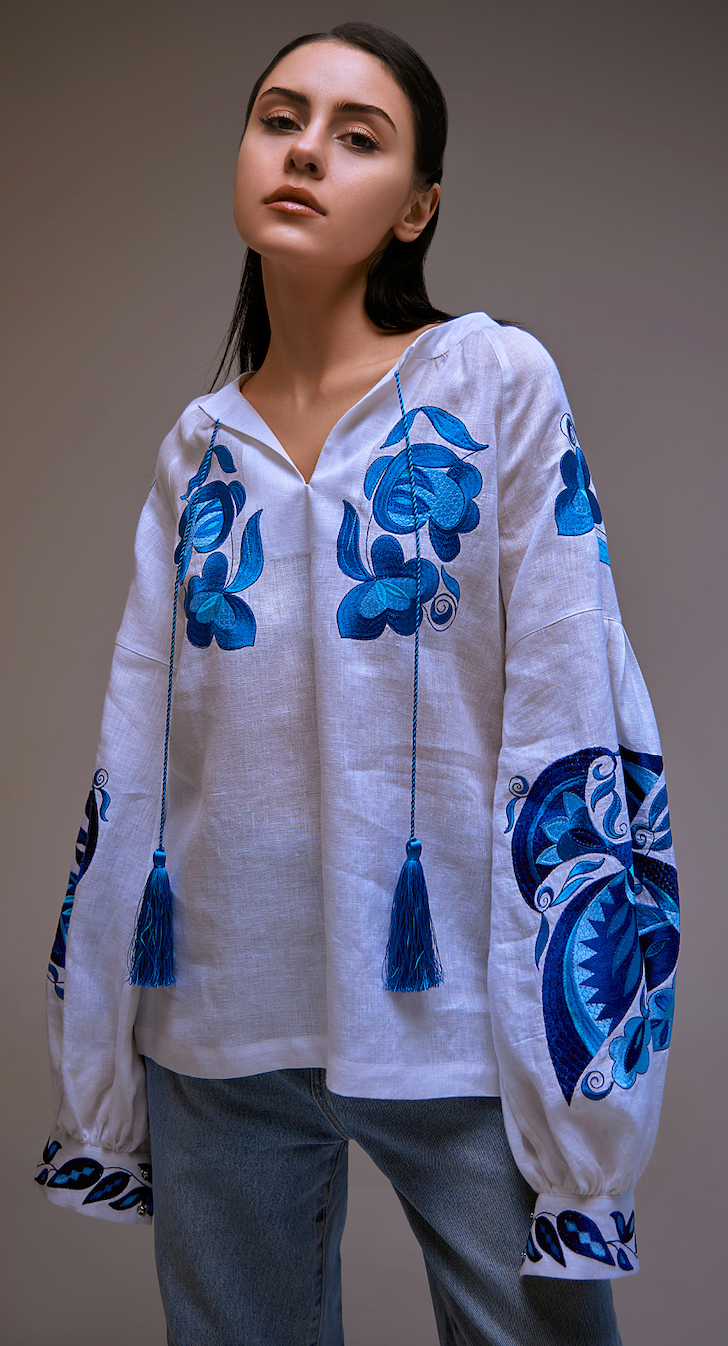 Blouse "Dana" with Embroidered Birds