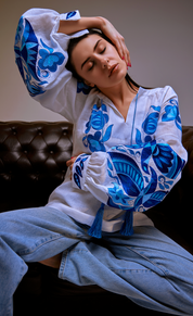 Blouse "Dana" with Embroidered Birds