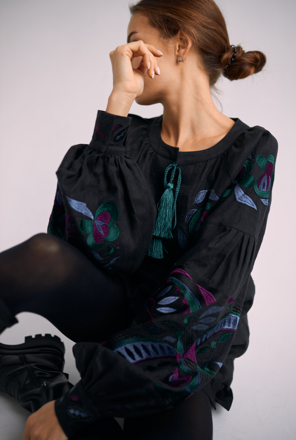 Blouse "Dana" with Embroidered Birds