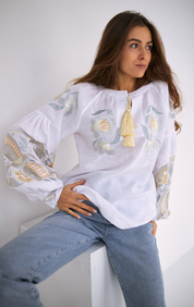 Blouse "Dana" with Embroidered Birds