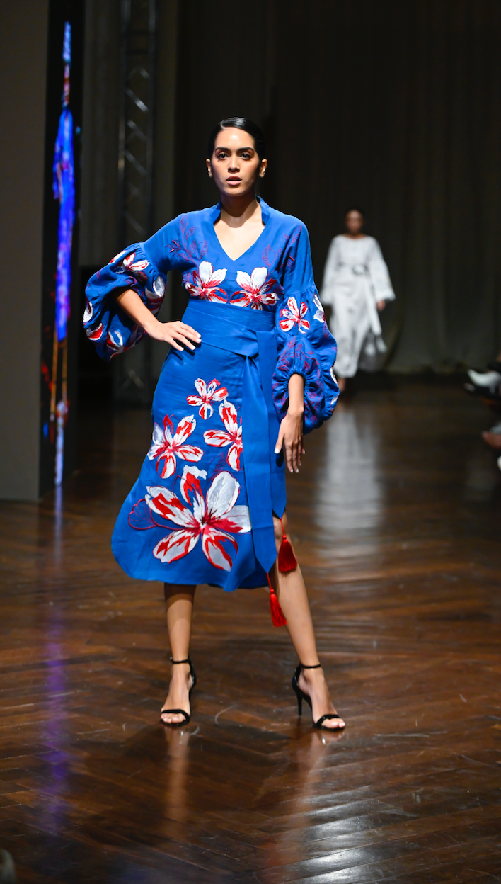 Dress "Sophia" with floral embroidery