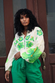 Blouse "Dana" Hibiscus - Green