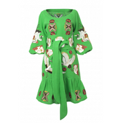 Linen Dress ''Maya'' with Embroidered Storks - Sale