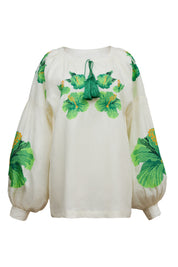 Blouse "Dana" Hibiscus - Green