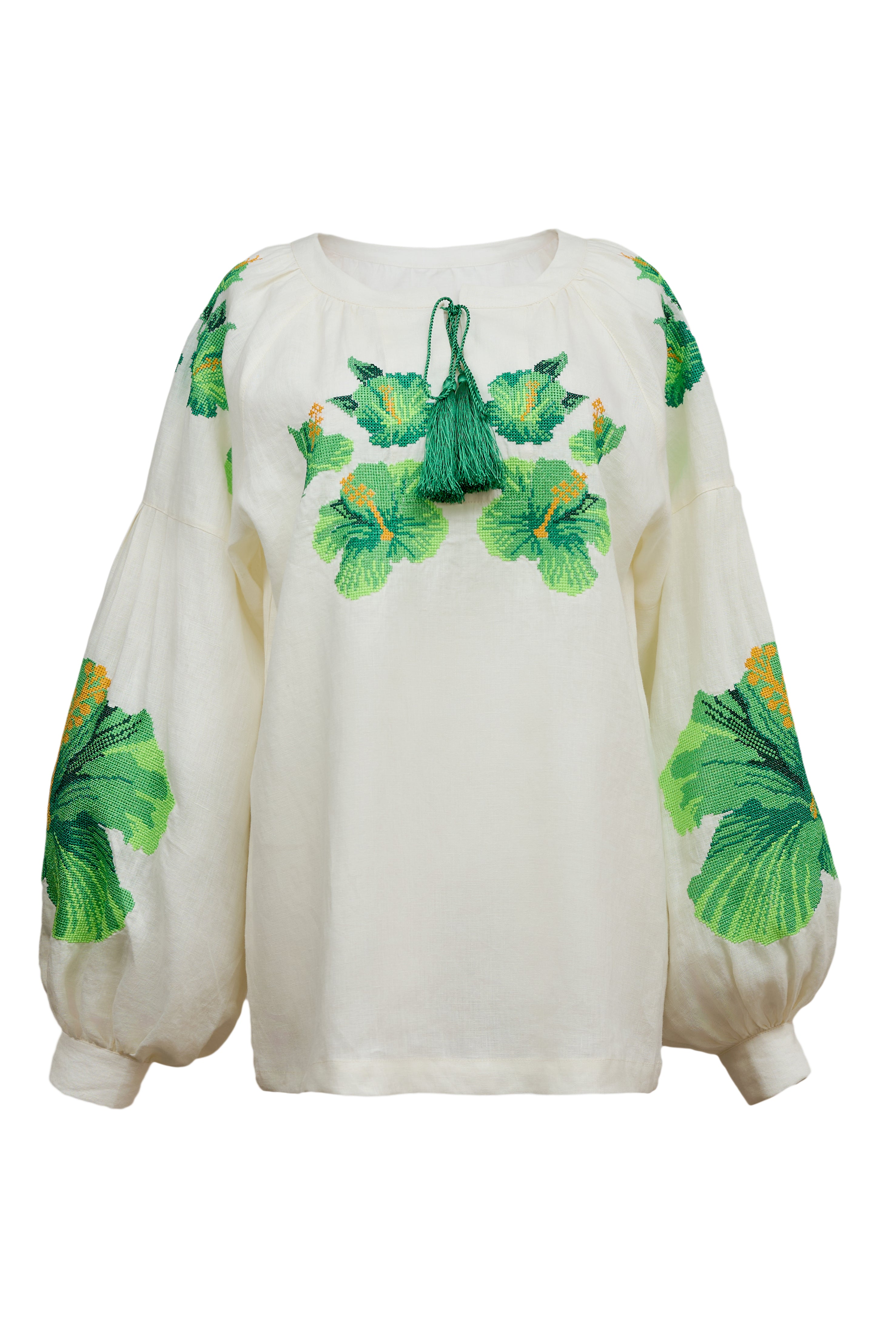 Blouse "Dana" Hibiscus - Green